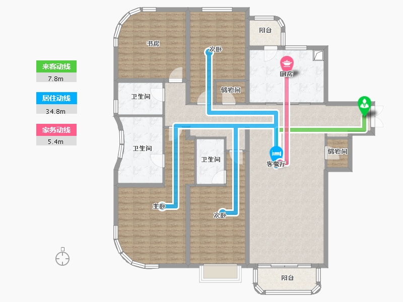 上海-上海市-世纪前滩·天汇-170.40-户型库-动静线