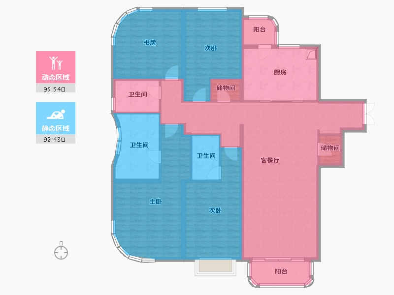 上海-上海市-世纪前滩·天汇-170.40-户型库-动静分区