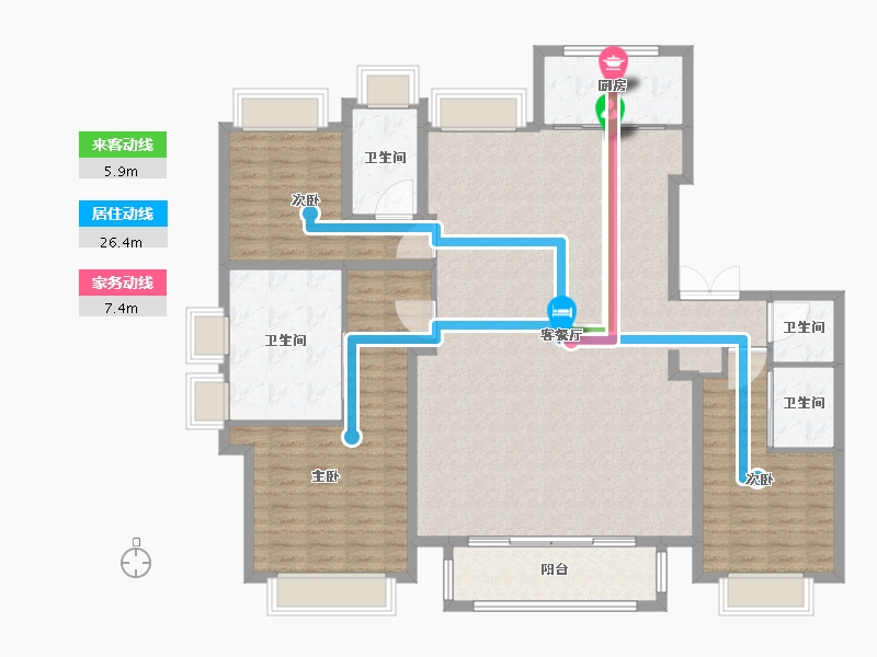 上海-上海市-天安1号-154.61-户型库-动静线