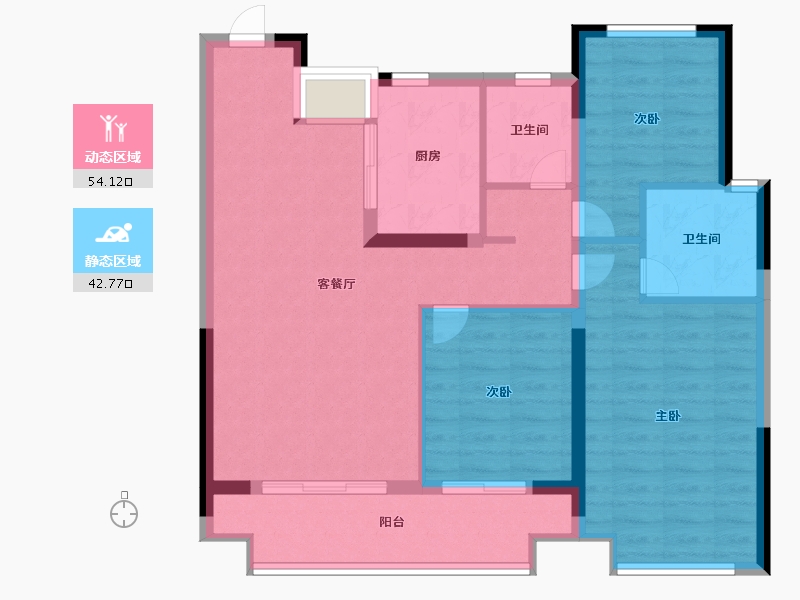 江西省-南昌市-江投青云春天-87.00-户型库-动静分区