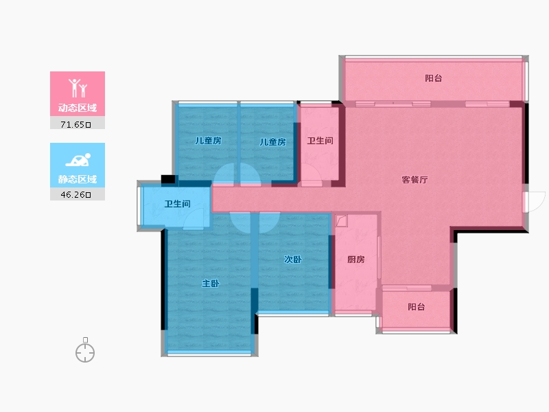 广西壮族自治区-南宁市-保利宸上印-105.44-户型库-动静分区