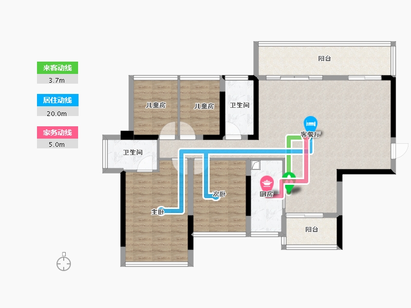 广西壮族自治区-南宁市-保利宸上印-105.44-户型库-动静线