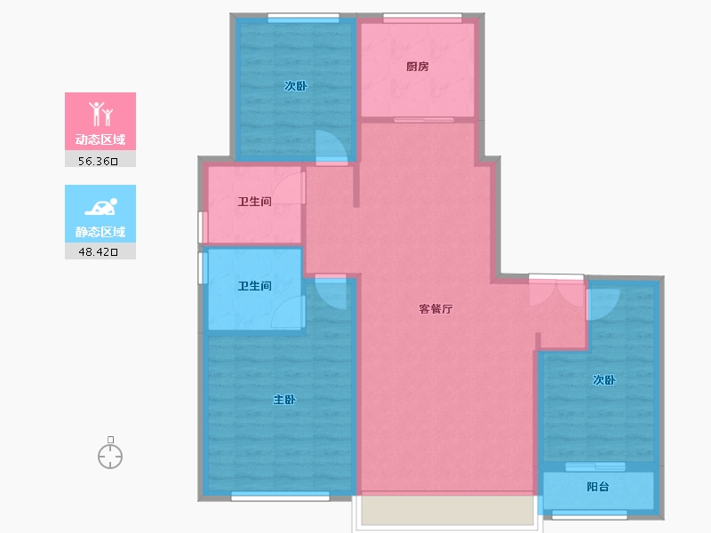 宁夏回族自治区-银川市-江南-110.40-户型库-动静分区