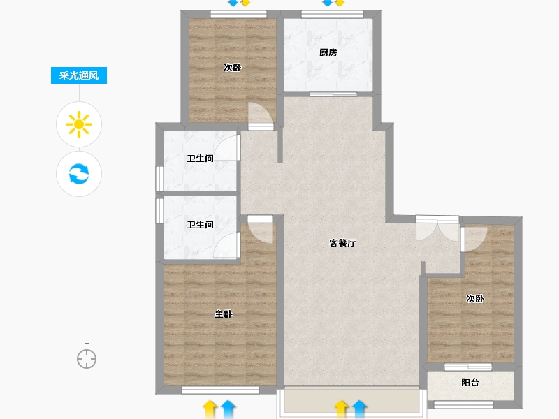 宁夏回族自治区-银川市-江南-110.40-户型库-采光通风