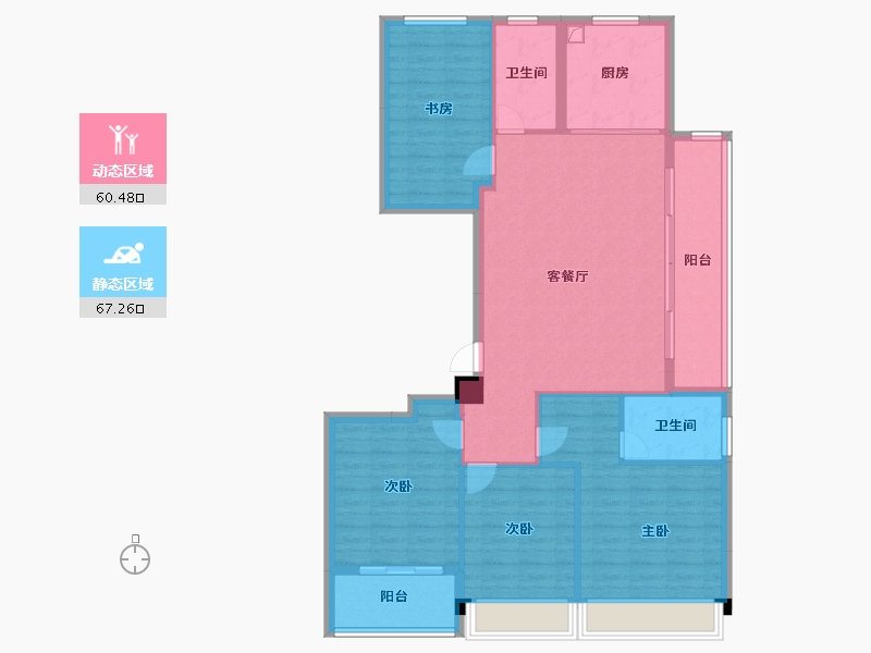 浙江省-杭州市-泊缦府-116.00-户型库-动静分区