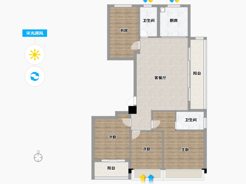 浙江省-杭州市-泊缦府-116.00-户型库-采光通风