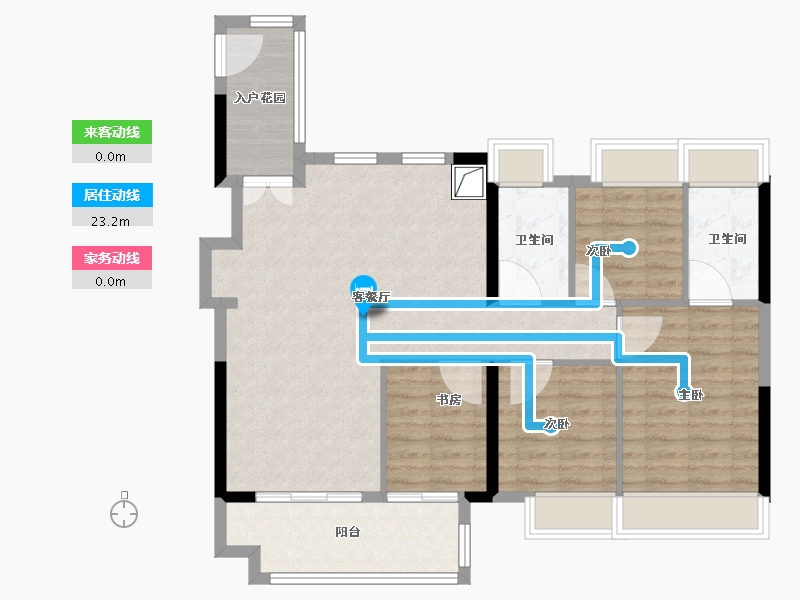 广东省-中山市-万科深业·湾中新城·全新洋房组团-95.21-户型库-动静线