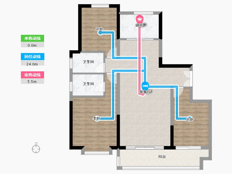 陕西省-榆林市-柏贤府-95.63-户型库-动静线