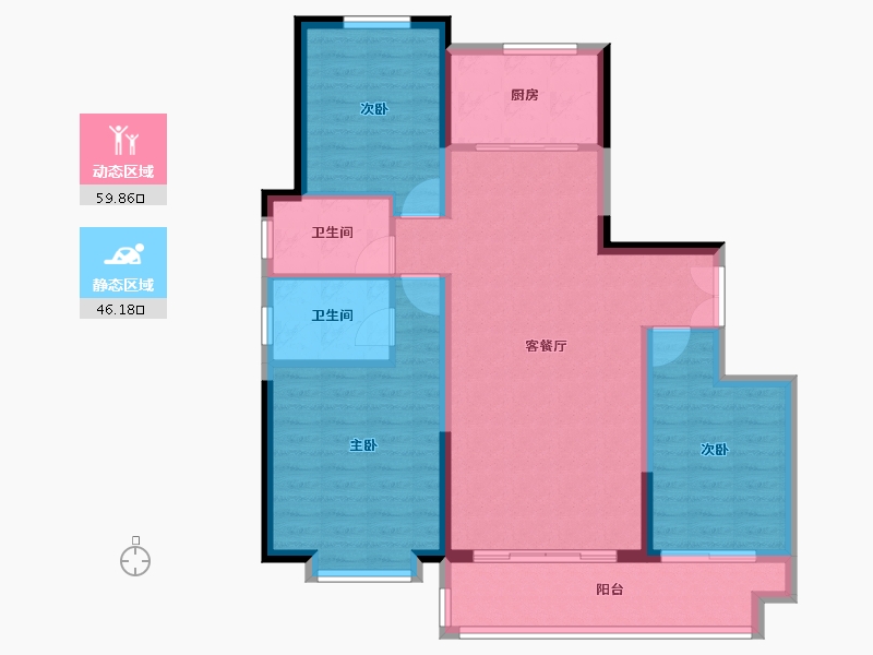 陕西省-榆林市-柏贤府-95.63-户型库-动静分区