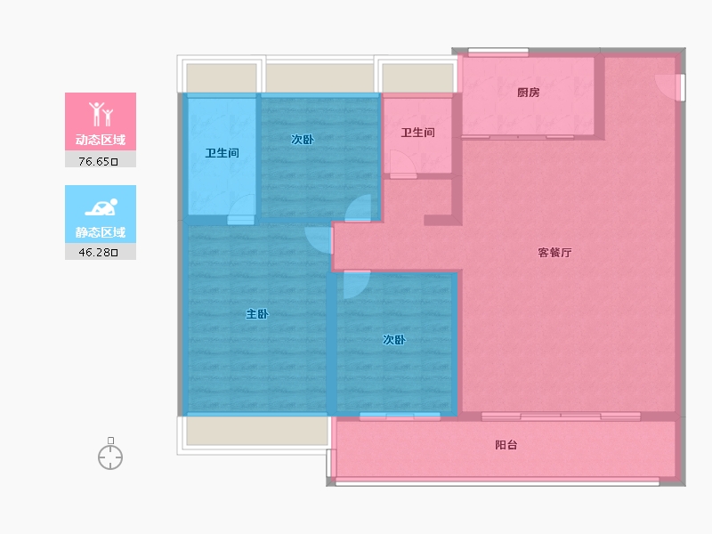 江苏省-苏州市-仁恒溪棠-112.00-户型库-动静分区