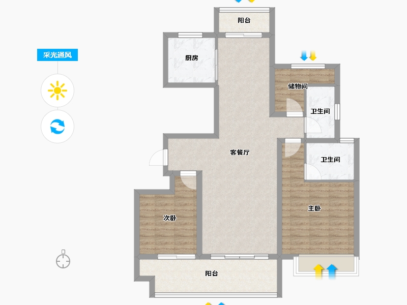 河南省-安阳市-安阳建业光明府-98.00-户型库-采光通风