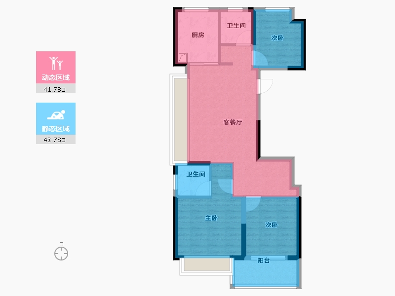 上海-上海市-中铁建万科朗拾花语-76.00-户型库-动静分区