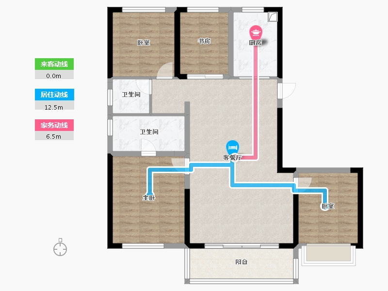 陕西省-西安市-泰发祥和悦雅境-106.40-户型库-动静线