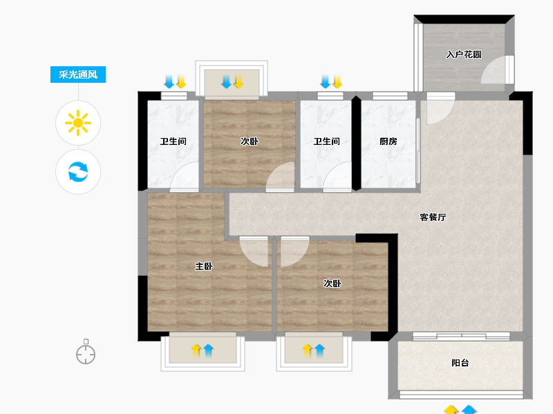 广东省-珠海市-实地紫藤公馆-72.11-户型库-采光通风