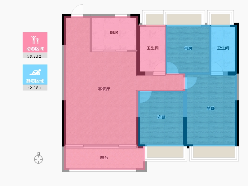 上海-上海市-中国铁建花语前湾-92.00-户型库-动静分区