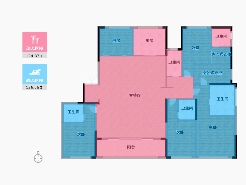 浙江省-杭州市-滨江建杭国泰棠前嘉悦府-232.25-户型库-动静分区