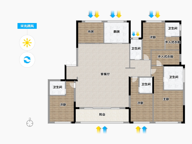 浙江省-杭州市-滨江建杭国泰棠前嘉悦府-232.25-户型库-采光通风