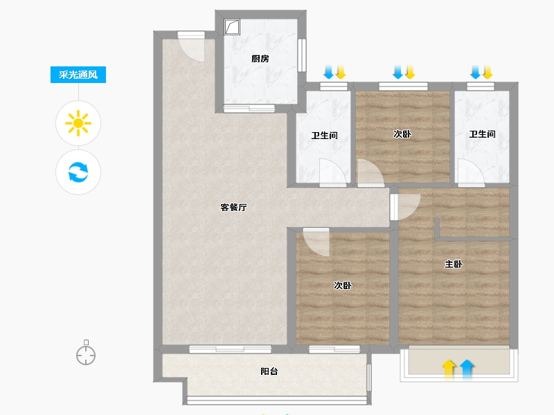 河南省-商丘市-融创观澜壹号-99.20-户型库-采光通风