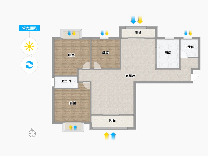 河南省-信阳市-新时代广场-110.65-户型库-采光通风