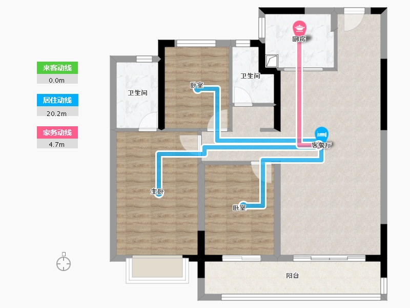 陕西省-西安市-华润置地港悦城嘉悦-90.40-户型库-动静线