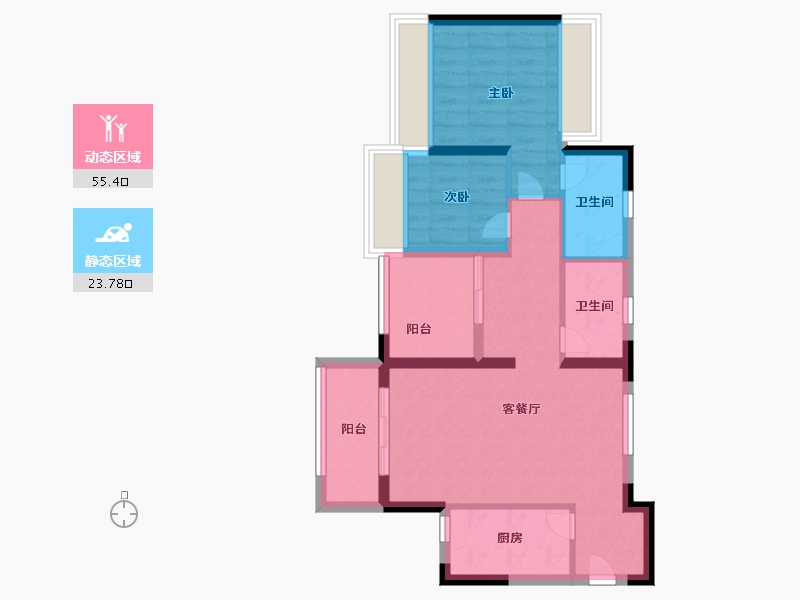 广东省-广州市-绿城·江府海棠-69.99-户型库-动静分区