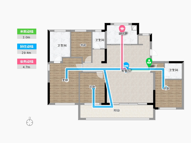 浙江省-宁波市-中海·玖樾-148.00-户型库-动静线