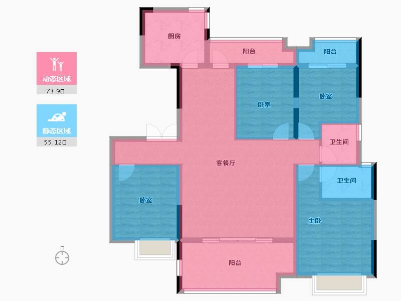 江西省-南昌市-赣地佳苑-116.01-户型库-动静分区