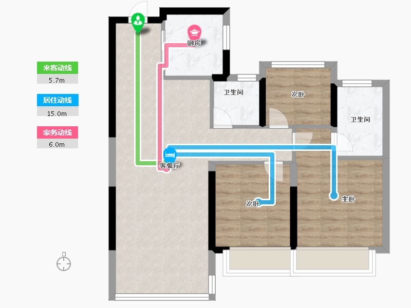 浙江省-温州市-滨江壹号-71.00-户型库-动静线