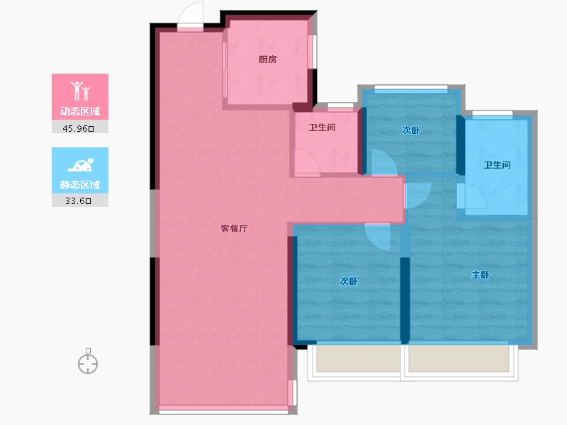 浙江省-温州市-滨江壹号-71.00-户型库-动静分区