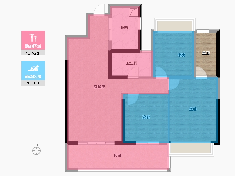 海南省-海口市-元垄·望品-94.45-户型库-动静分区