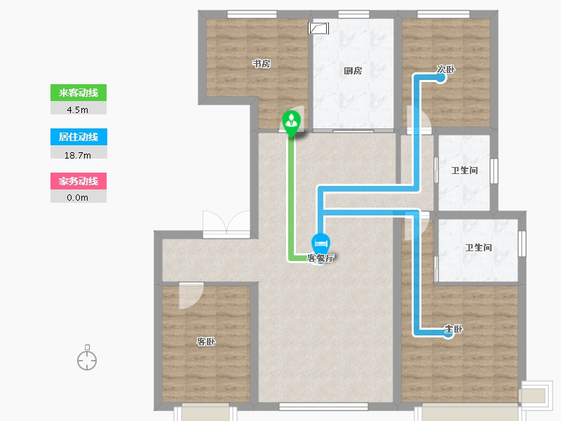 内蒙古自治区-通辽市-通辽·桃花源-106.74-户型库-动静线