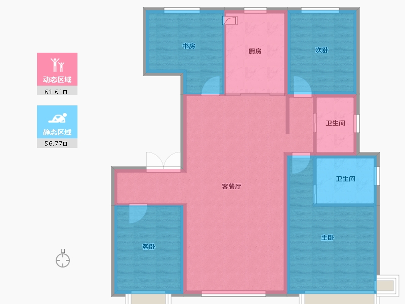 内蒙古自治区-通辽市-通辽·桃花源-106.74-户型库-动静分区