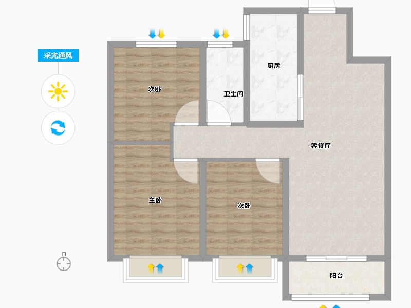 山西省-太原市-汾河明珠-89.00-户型库-采光通风