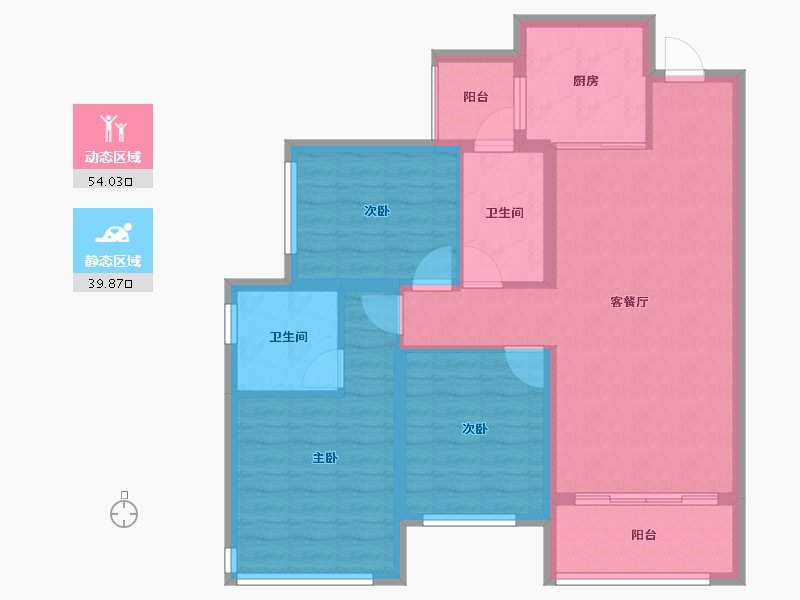 四川省-成都市-保利天府和颂-83.83-户型库-动静分区