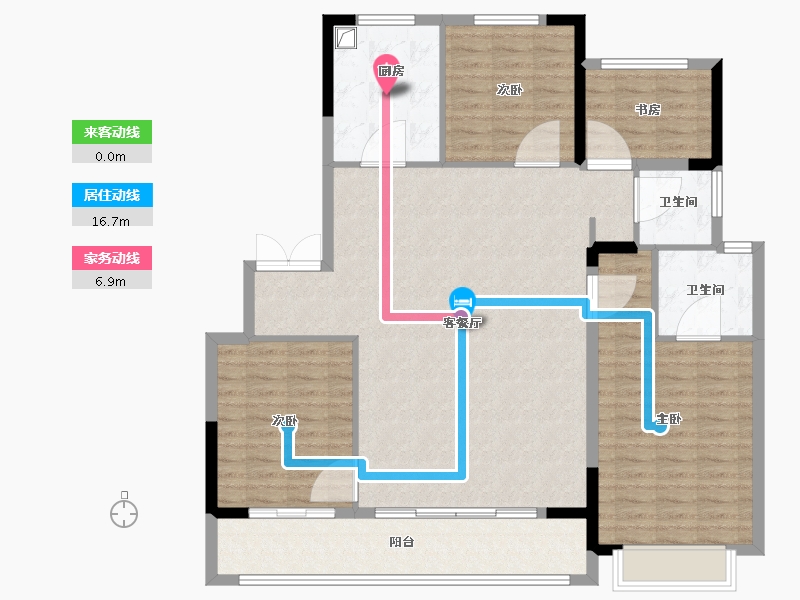 浙江省-宁波市-红星上河檀府-127.00-户型库-动静线