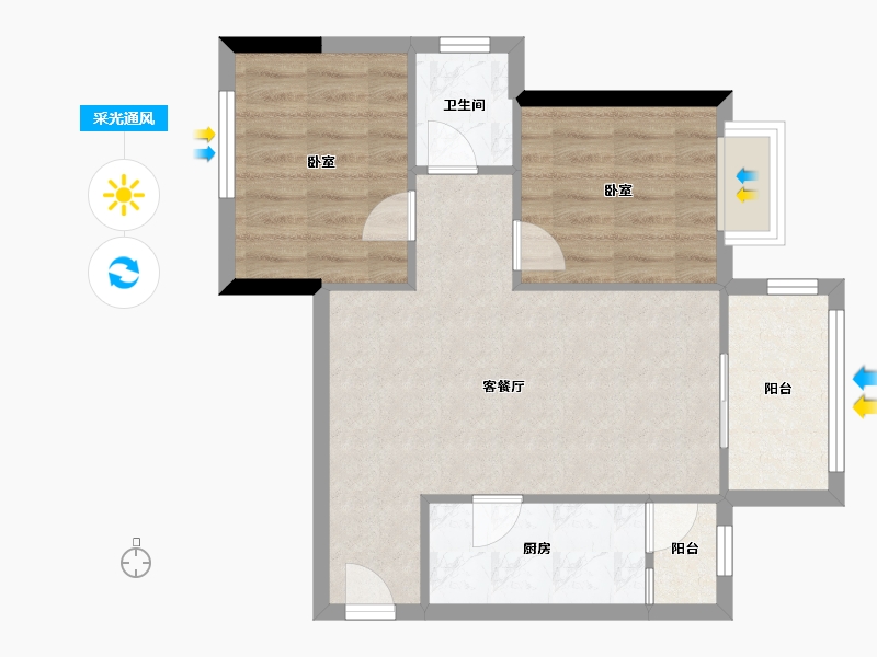 四川省-成都市-东湖优品-60.33-户型库-采光通风