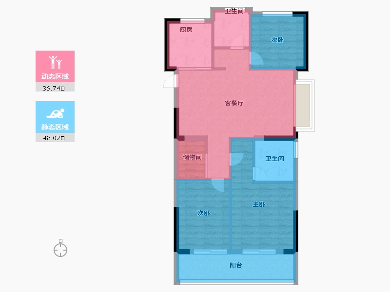 浙江省-宁波市-城投绿城·N30°梦想城-79.00-户型库-动静分区