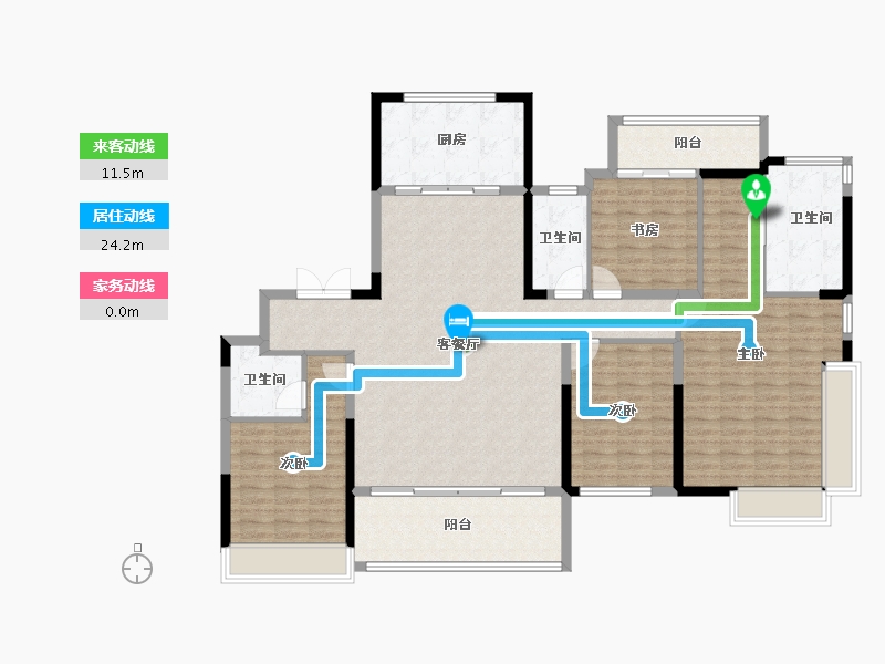 浙江省-台州市-方远建发·缦云-152.69-户型库-动静线