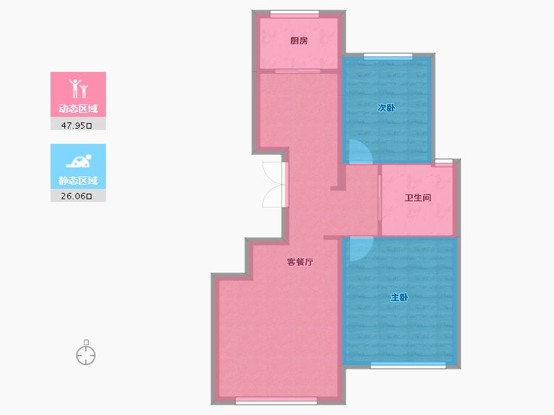 内蒙古自治区-通辽市-通辽·桃花源-66.37-户型库-动静分区