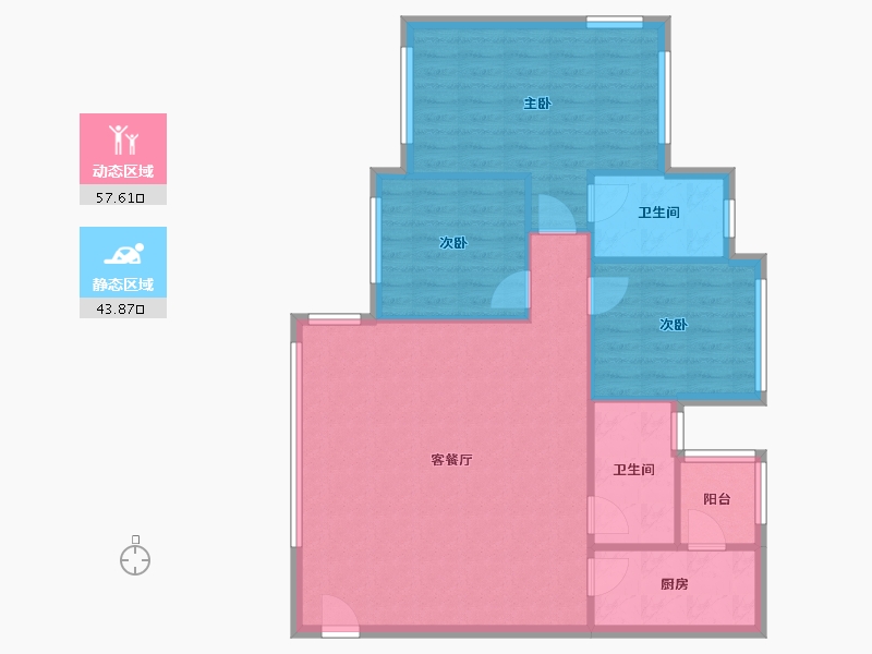 四川省-成都市-保利花园-87.20-户型库-动静分区