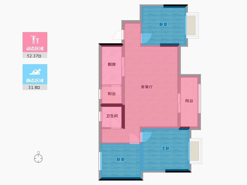 四川省-眉山市-川发芙蓉天府-74.46-户型库-动静分区