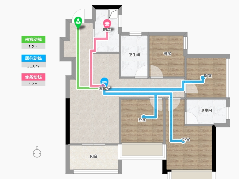 广西壮族自治区-南宁市-保利宸上印-72.77-户型库-动静线