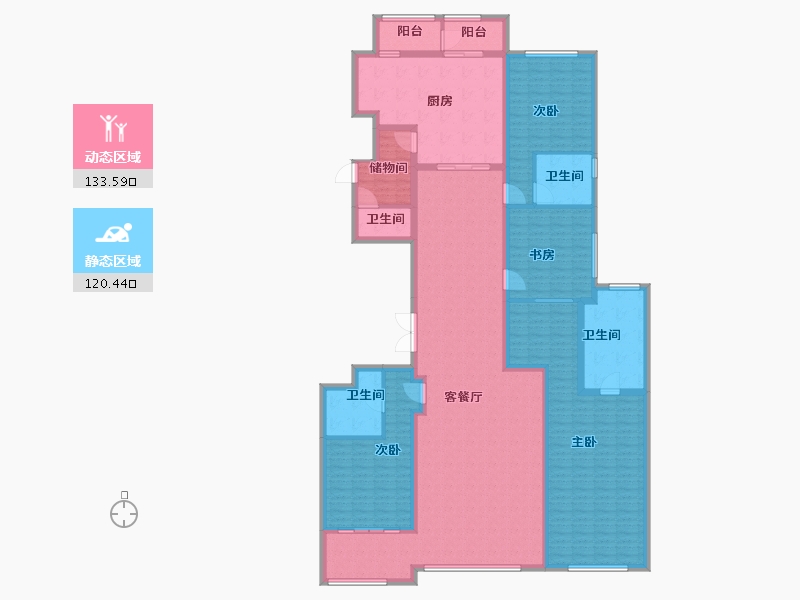 上海-上海市-融创外滩壹号院-232.00-户型库-动静分区