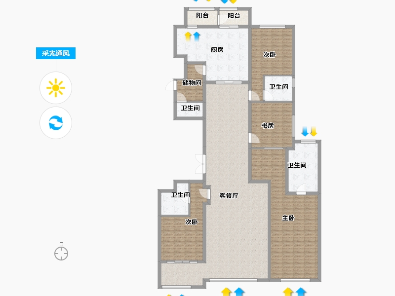 上海-上海市-融创外滩壹号院-232.00-户型库-采光通风