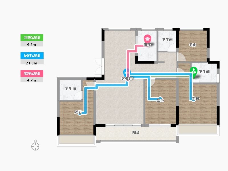 浙江省-台州市-高速·云曜芳华-108.07-户型库-动静线