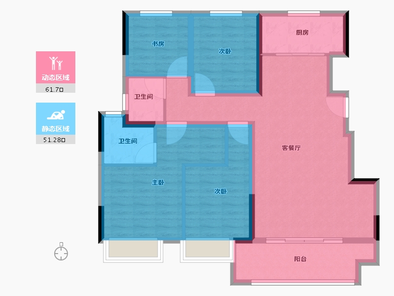 江苏省-常州市-旭辉都会江来-101.00-户型库-动静分区