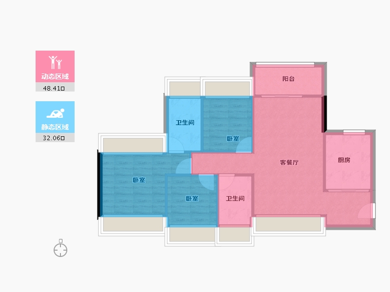 广东省-深圳市-星河盛境3期-72.67-户型库-动静分区