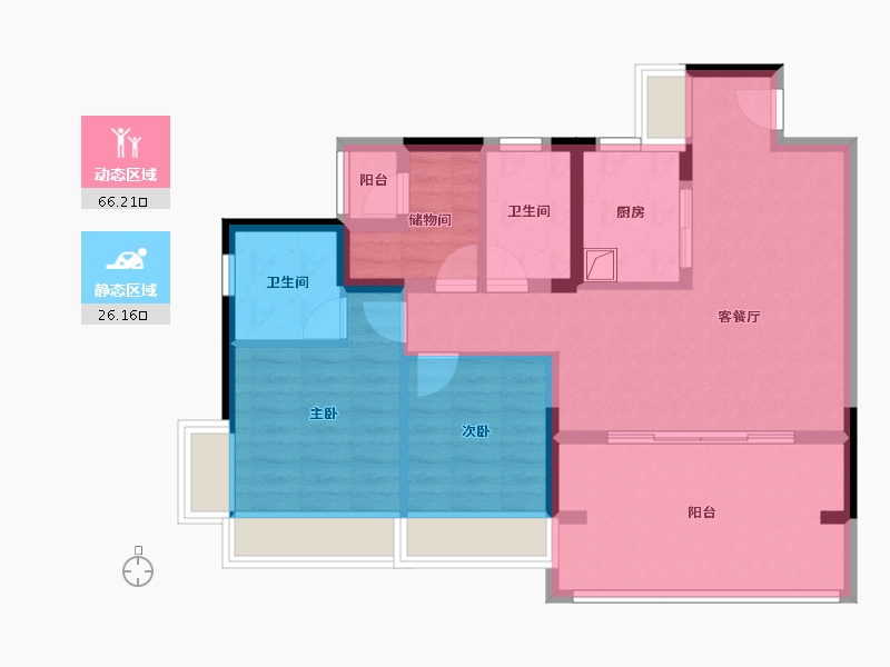 广东省-珠海市-横琴华发金融城·横琴玺-81.92-户型库-动静分区