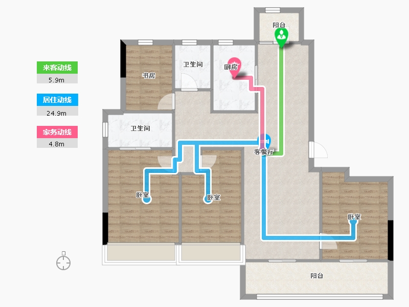 浙江省-杭州市-泊缦府-116.94-户型库-动静线