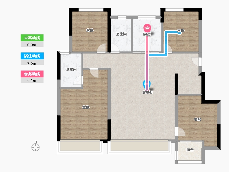 浙江省-嘉兴市-建发方洲·缦云府-101.00-户型库-动静线